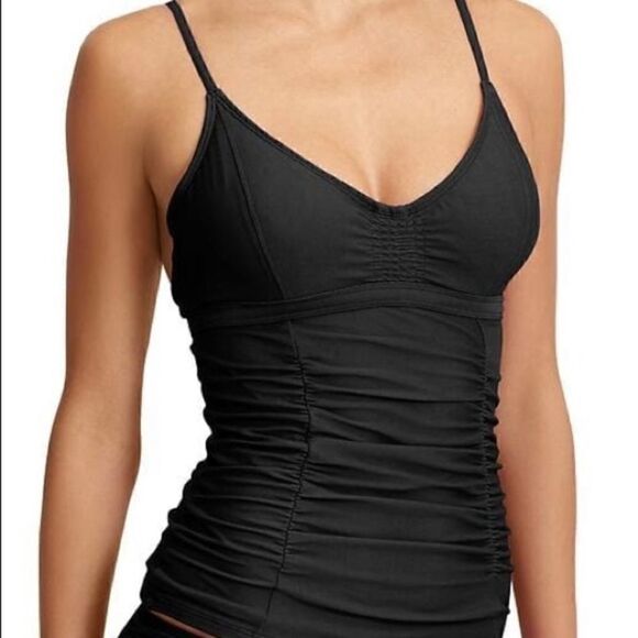 Athleta Other - ATHLETA Smocked Tankini Top, Size 32D/DD Black NWT Retail $72 153155
